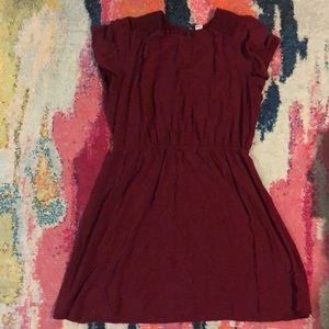 Cute Maroon Dress with Sleeves